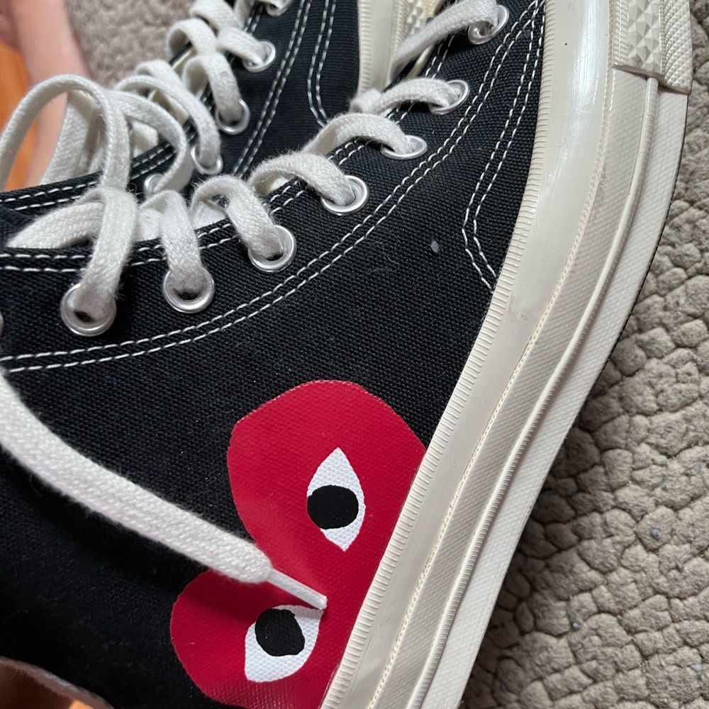Black & cream CDG Converse.  Very easy to style, go with everything, great shoe!